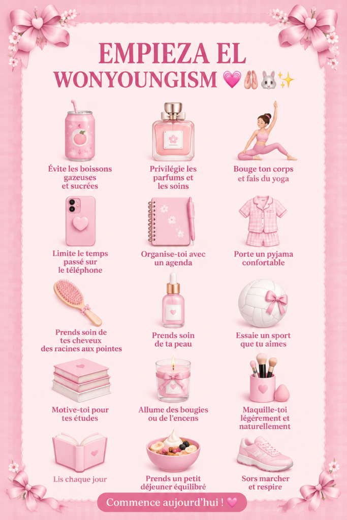 Illustration minimaliste représentant le bonheur et la sérénité inspirés par le Wonyoungisme.