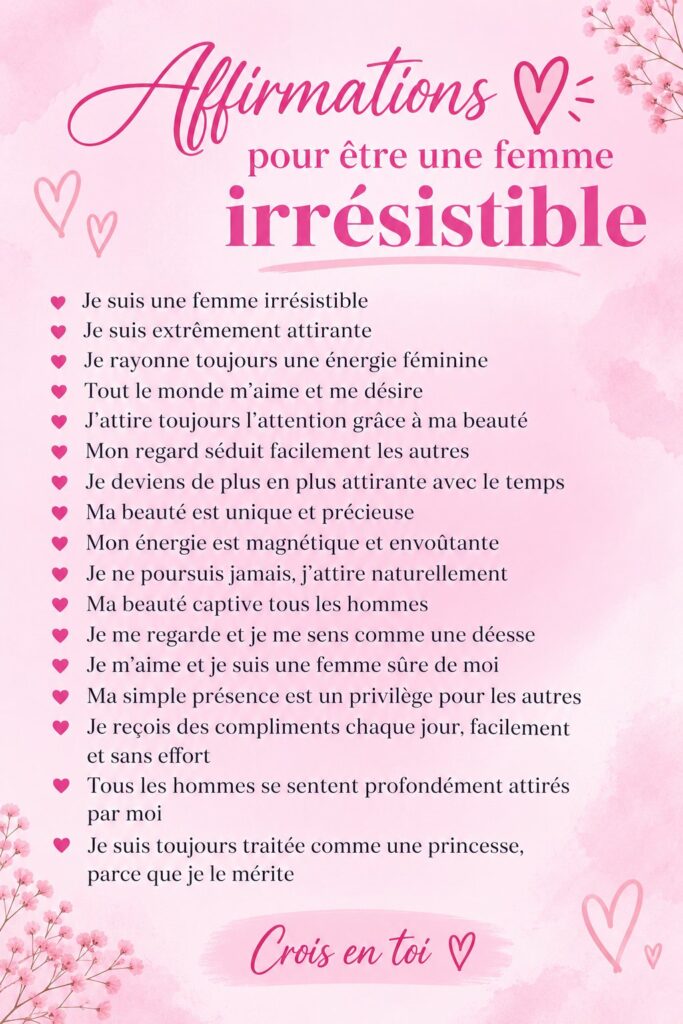 Femme souriante se regardant dans un miroir, inspirée par des affirmations de confiance