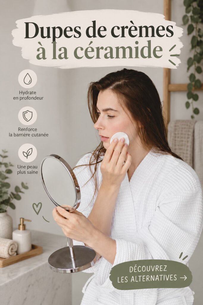 Des crèmes hydratantes à la céramide sur un bureau de beauté