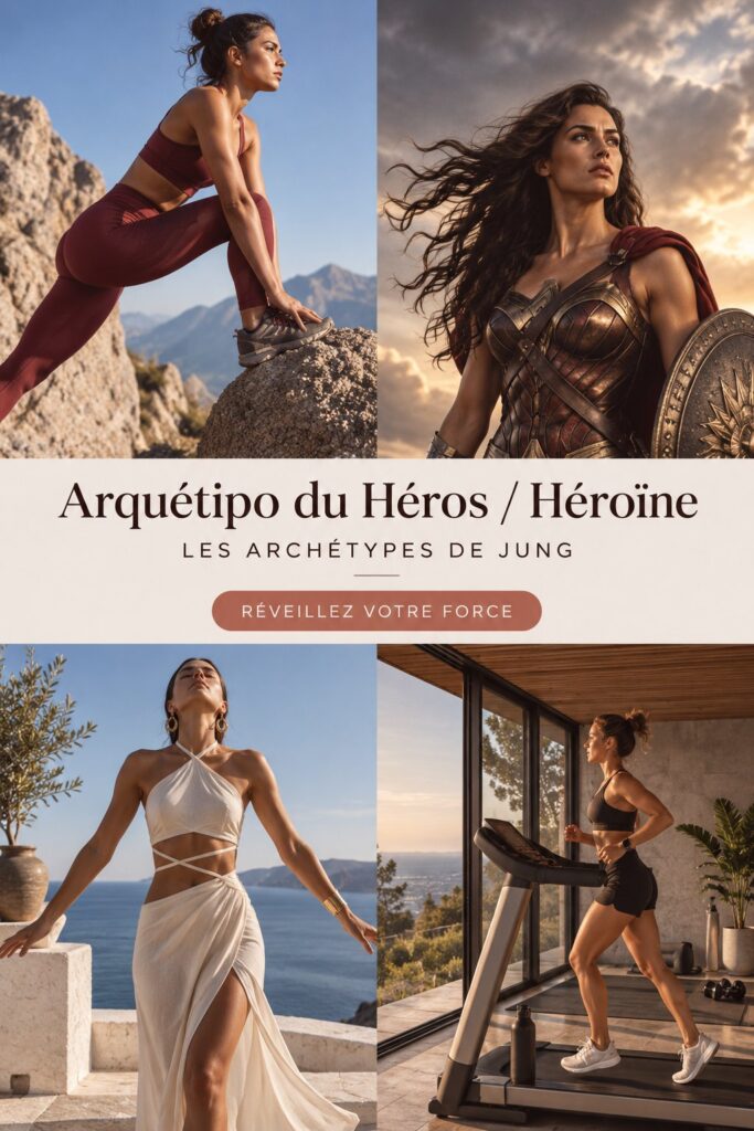 Femme méditant en pleine nature, symbole de l'archétype héroïque.