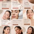 Illustration d'une clinique de beauté avec une stratégie de réseaux sociaux florissante