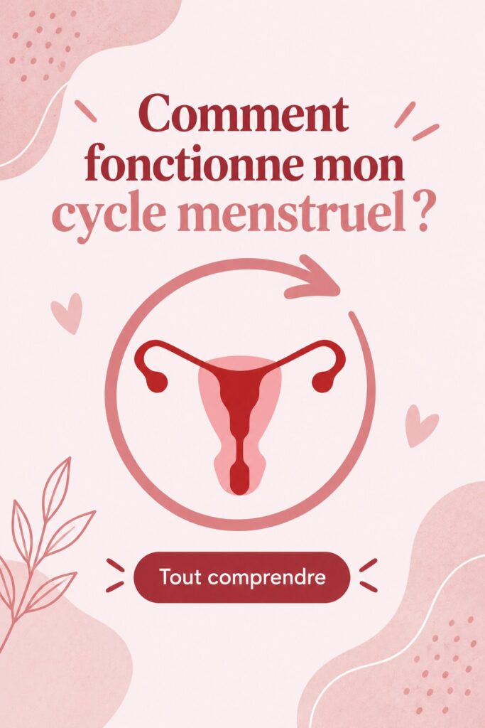 Illustration montrant les différentes phases du cycle menstruel et leur impact sur le bien-être féminin.
