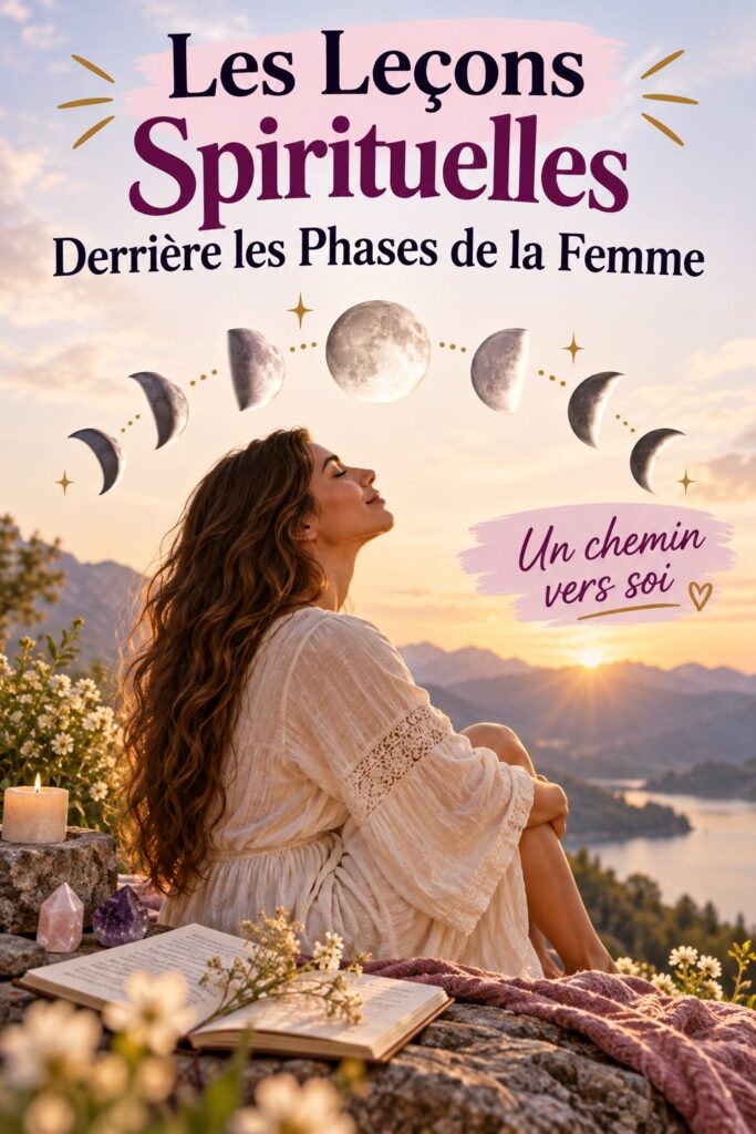 Femme méditant en pleine nature, représentant les phases féminines et la spiritualité