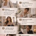 5 habitudes essentielles pour réussir au féminin, sur fond inspirant
