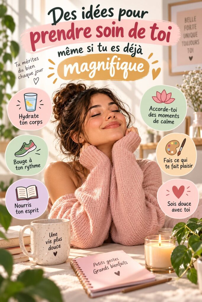 Femme souriante prenant soin d'elle avec des produits de beauté naturels