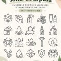 Ingrédients naturels pour soins de la peau disposés à plat