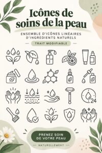 Ingrédients naturels pour soins de la peau disposés à plat