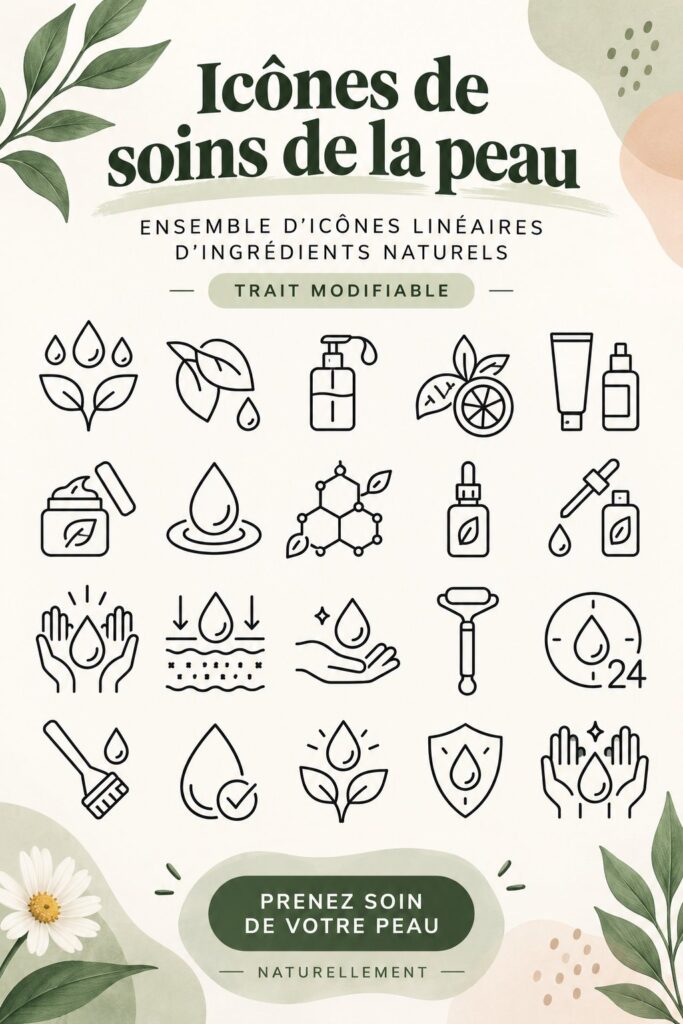 Ingrédients naturels pour soins de la peau disposés à plat