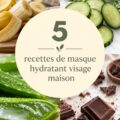 Masques hydratants maison avec des ingrédients naturels sur une table.