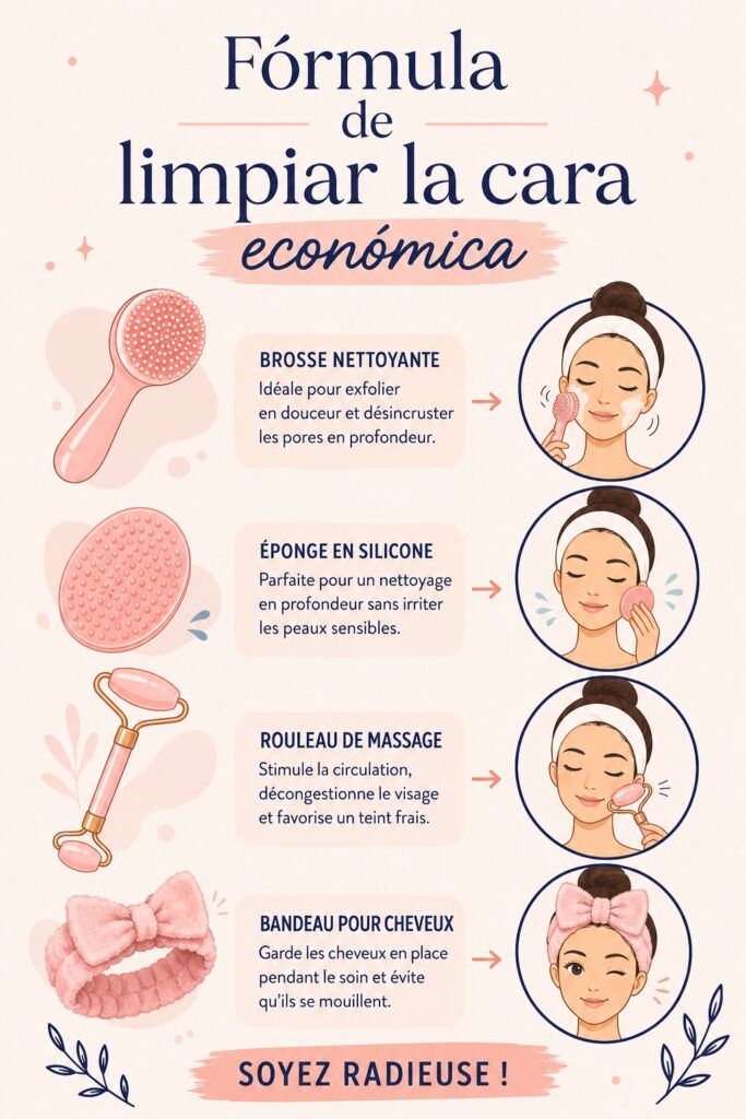 Femme appliquant un nettoyant visage naturel fait maison sur sa peau, dans un cadre chaleureux et accueillant.