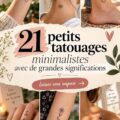 Une collection de petits tatouages minimalistes sur peau humaine.