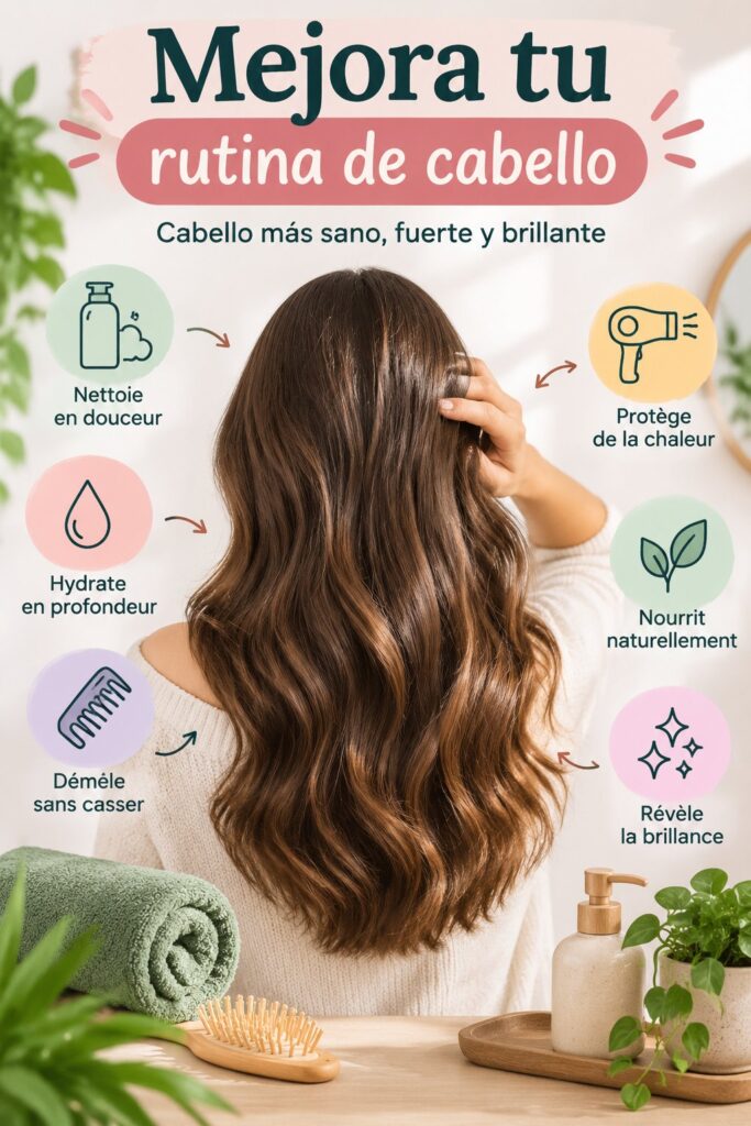 Femme appliquant un masque capillaire sur ses cheveux
