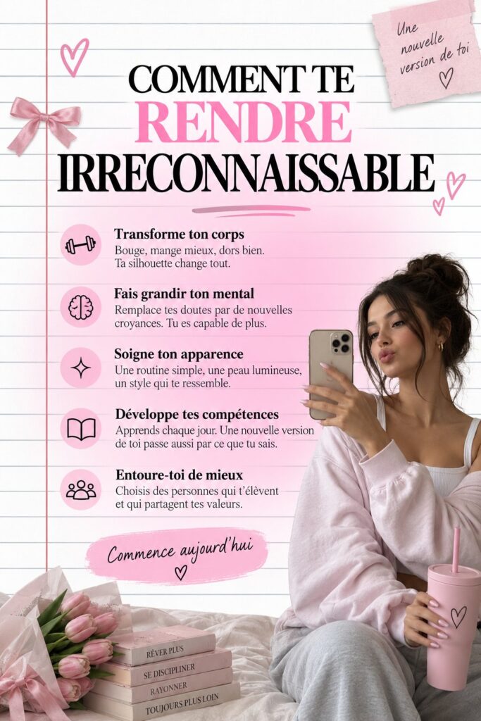 Femme avec un nouveau look et une coiffure tendance, illustrant une transformation beauté